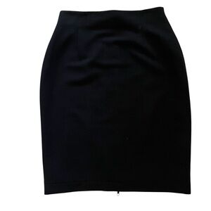 Lafayette 148 Black Wool Pencil Skirt with Exposed Two Way Back Zipper 10